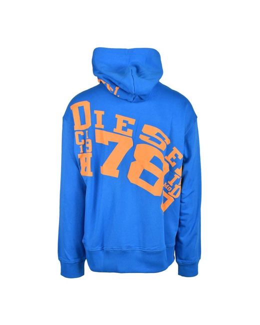 DIESEL Blue Hoodies for men