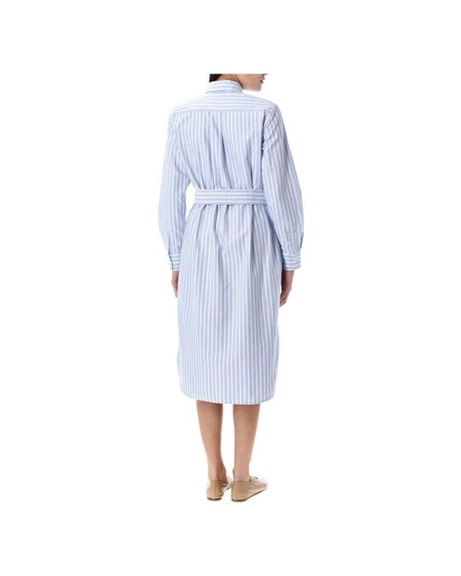 Ralph Lauren Blue Oxford-hemdblusenkleid mit gürtel