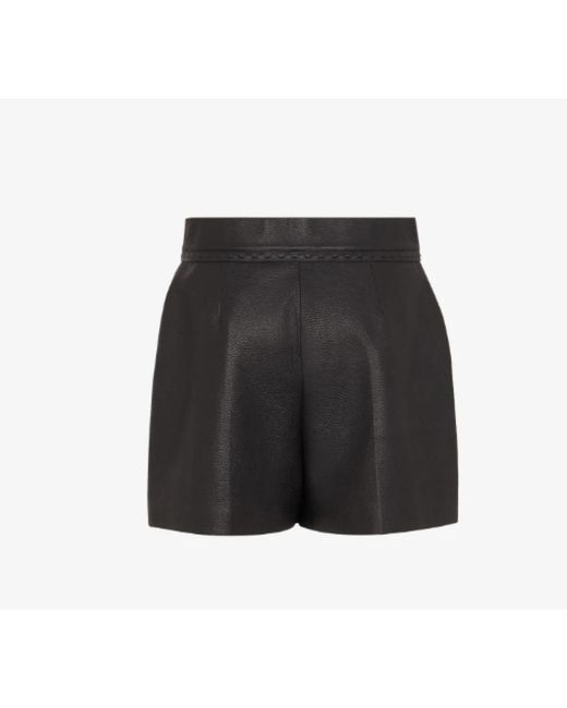 Fendi Soft Hammered Leather Shorts in het Black