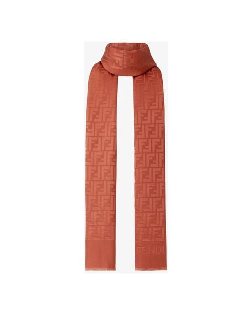Fendi Accessoires ,Rood ,Ff Stole in het Orange