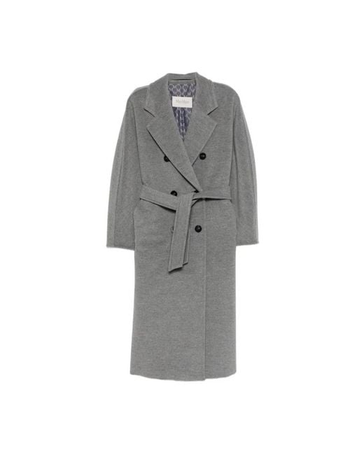 Max Mara Gray Double-Breasted Coats