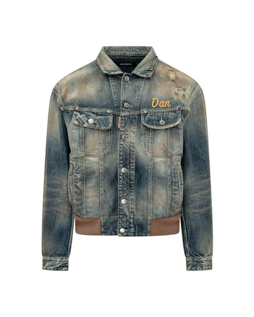 DSquared² Green Denim Jackets for men