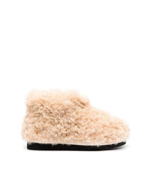 Stand Studio Natural Faux-shearling ankle boots