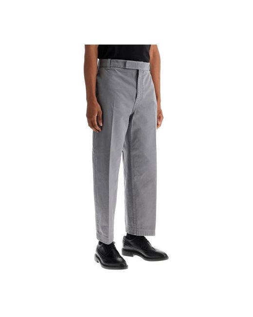 Thom Browne Gray Straight Trousers