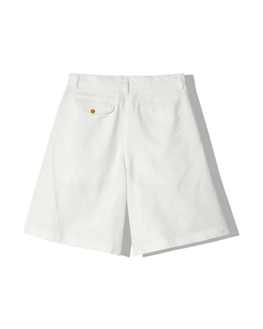 Comme des Garçons Weitgeschnittene plissee-shorts in weiß in White für Herren