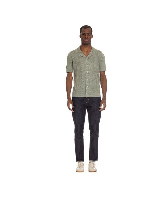 Gran Sasso Green Short Sleeve Shirts for men
