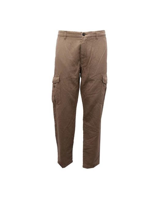 Eleventy Brown Slim-Fit Trousers for men