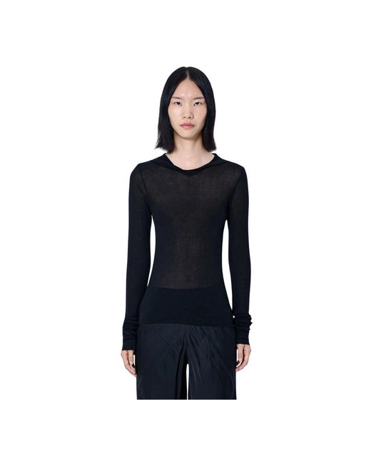 Rick Owens Black Long Sleeve T-Shirts