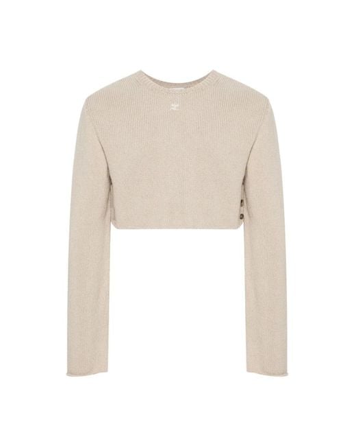 Courreges Natural Round-Neck Knitwear