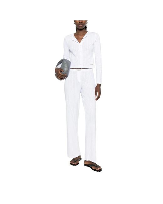 Sporty & Rich White Wide Trousers