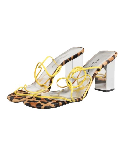 Dolce & Gabbana Metallic Heeled Mules