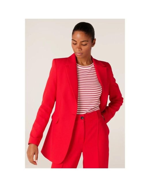 Jansen Amsterdam Red Roter Gewebter Blazer Cannes Stylische Passform