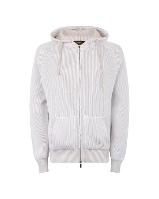 Moorer White Zip-Throughs for men