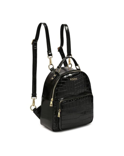 Kazar Black Schwarzer Rucksack Mit Geprägten Muster-Elementen