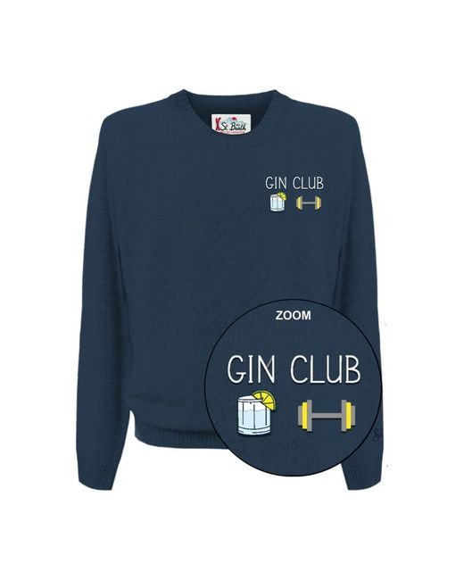 Mc2 Saint Barth Blue Round-Neck Knitwear for men