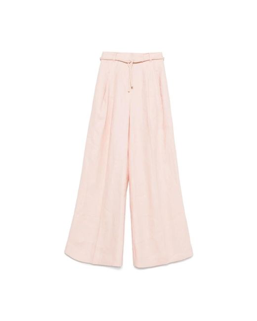 Wide Trousers Zimmermann de color Pink