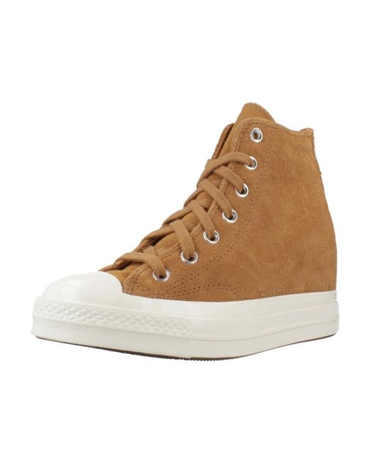 Converse Brown Chuck 70 Wedge Platform Suede