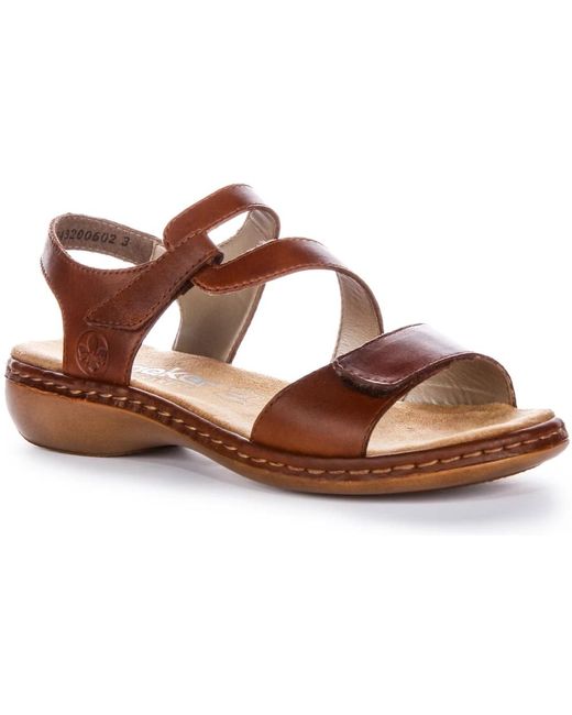 Rieker Brown Flat Sandals