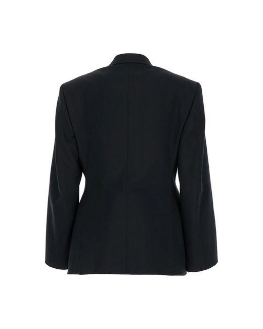 Balenciaga Black Sanduhr Schwarze Wolljacke Frau