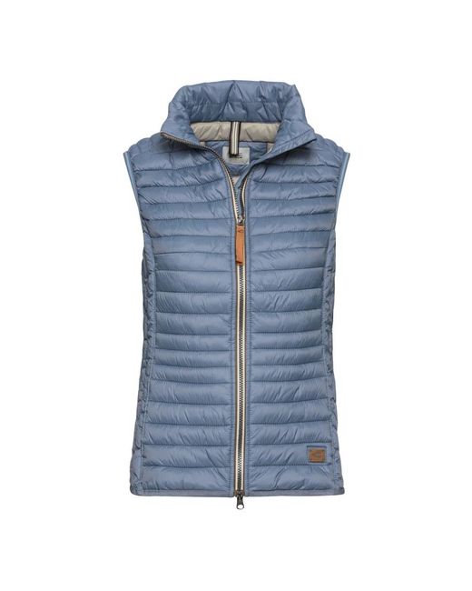 Camel Active Jassen ,Blauw ,Leer Gewatteerd Vest in het Blue voor heren