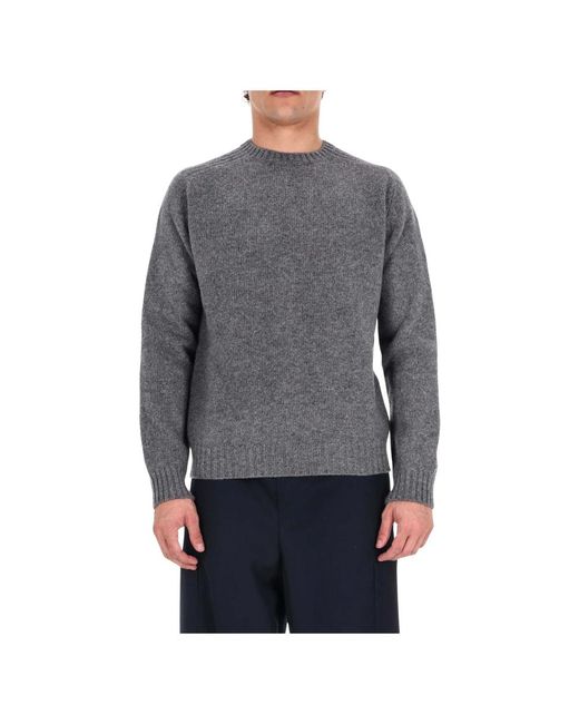 Herno Gray Round-Neck Knitwear for men