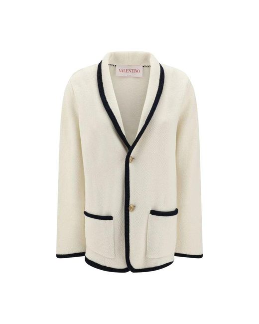 Valentino Strickjacke Mit Geprägten Knöpfen in White für Herren