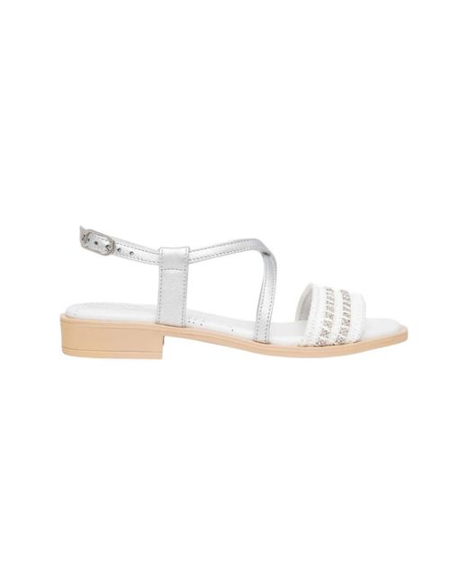Nero Giardini White Flat Sandals