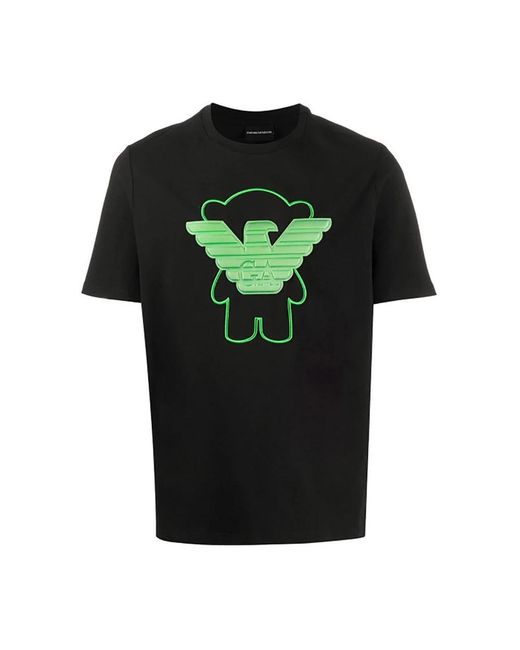 Emporio Armani Green Teddy Bear Logo Cloth T-Shirt for men