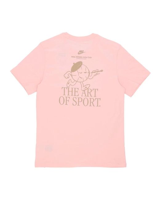 Nike Fitness ,Roze ,Katoen T-Shirt Met Korte Mouwen En Ronde Hals in het Pink voor heren