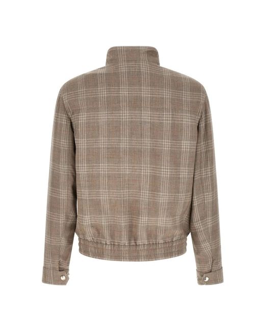 Brunello Cucinelli Gray Bomber Jackets for men