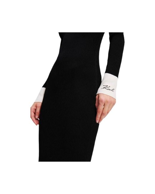 Midi Dresses Karl Lagerfeld de color Black
