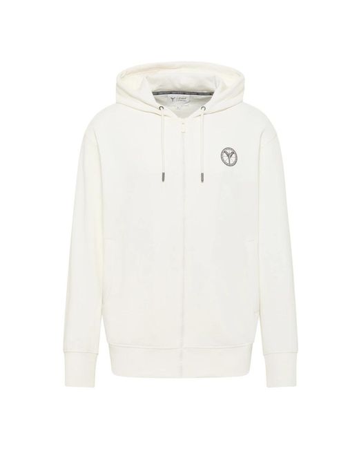 carlo colucci Hoodies & Sweatvesten ,Ultiem Comfort Sweatjack in het White voor heren