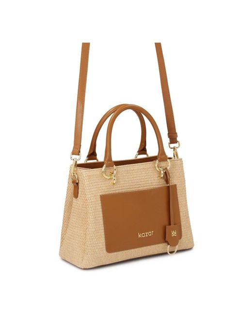 Kazar Brown Handtasche Mit Geflochtenem Muster