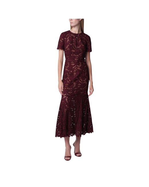 Self-Portrait Red Midi Dresses