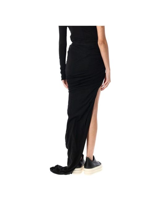 Rick Owens Black Soft Edfu Skirt Long