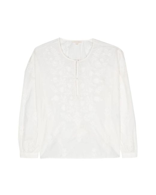 Camicia bianca ricamata a fiori di Louise Misha in White