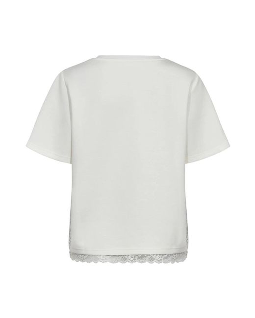co'couture Tops ,Wit ,Polyester Evi Cc Lace Tee in het White