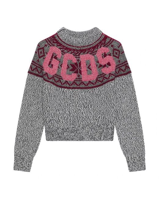 Gcds Gray Round-Neck Knitwear