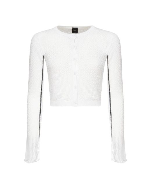 Pinko White Round-Neck Knitwear