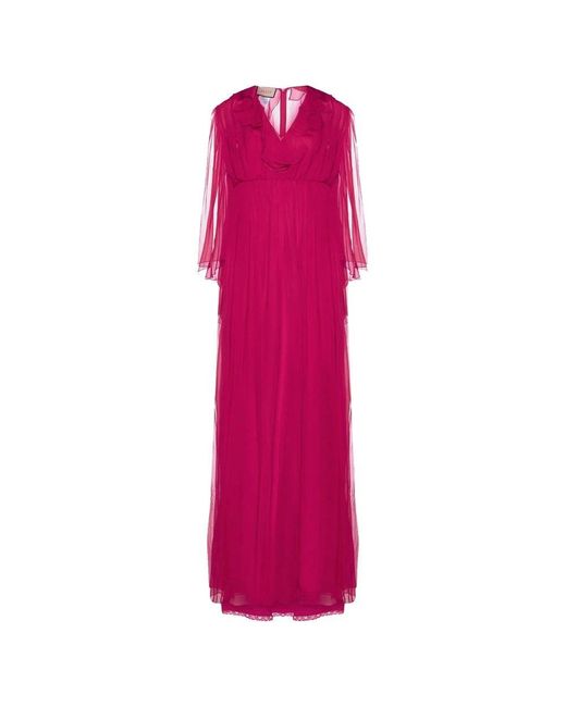 Gucci Pink Silk Midi Dress