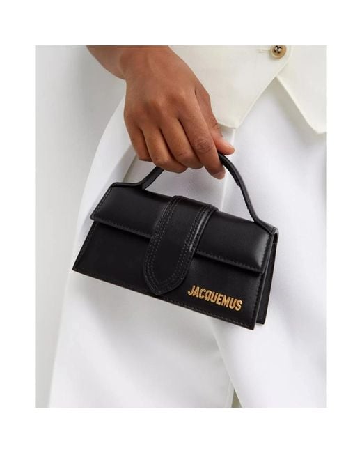 Jacquemus Black Schwarze Lederhandtasche Mit Klappe