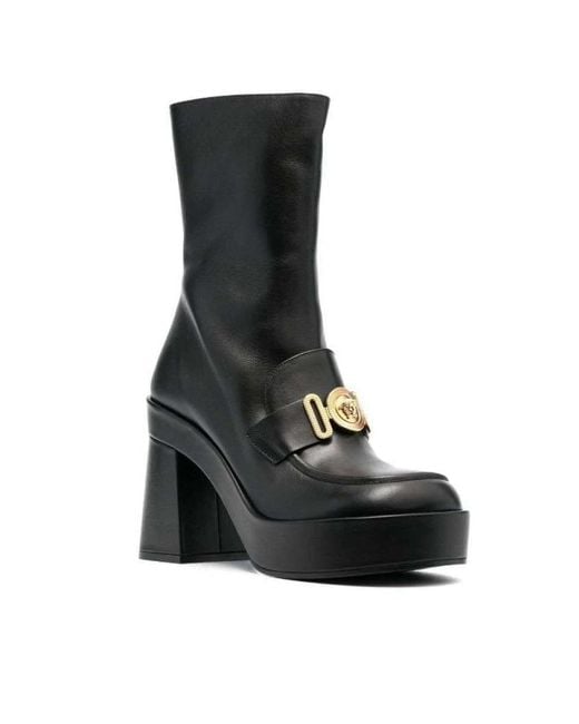 Versace Black Heeled Boots