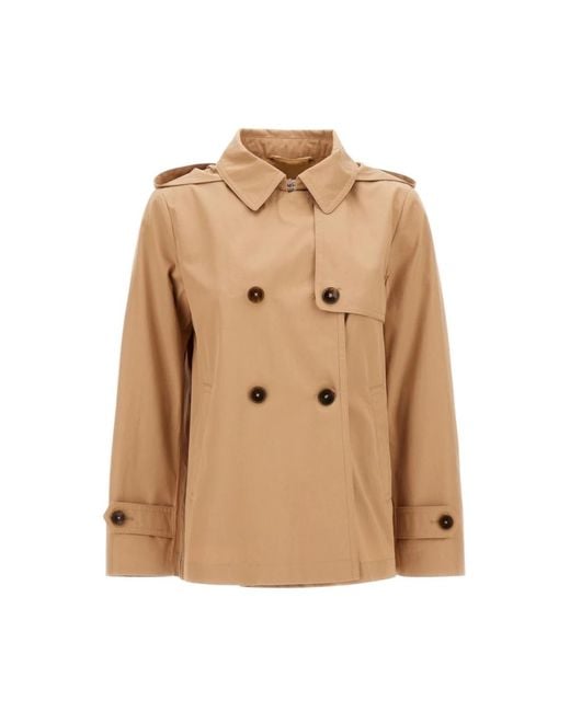 Double-Breasted Coats di Herno in Natural