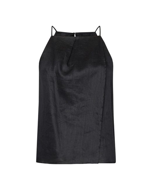Max Mara Black Schwarzes Top Mit Tränenverschluss