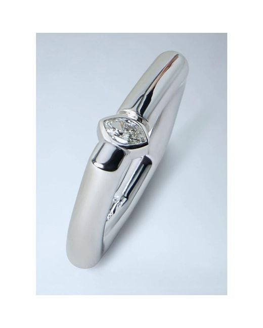 Tom Wood White Frame Ring Slim Diamond