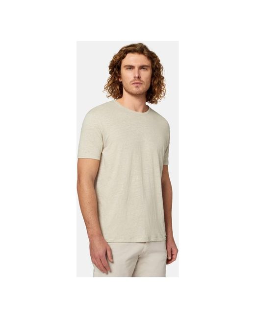 Boggi T-shirt aus stretch-leinen-jersey,t-shirt aus stretch-leinenjersey in White für Herren