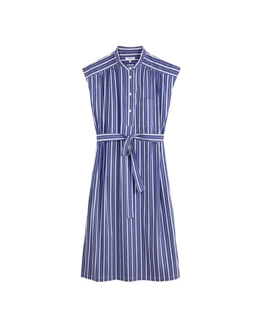 Suncoo Kleedjes ,Blauw ,Katoen Elegante Cara Jurk in het Blue