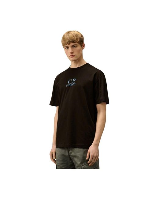 C P Company Kurzarm Mode T-Shirt in Black für Herren