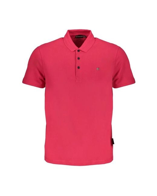Napapijri Pink Polo Shirts for men