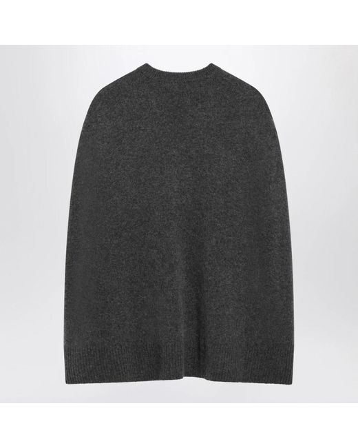 Totême  Jassen ,Grijs ,Leer Crew Cape Knit in het Black